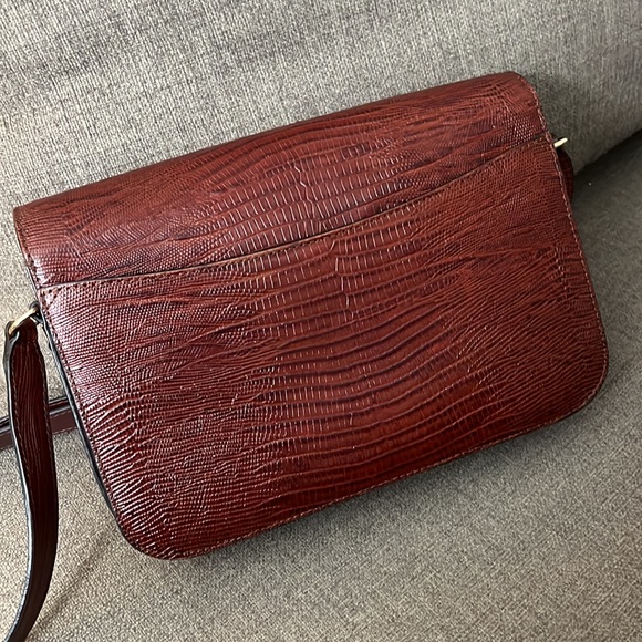 Sezane Milo Vintage Handbag in Embossed Brown - Picture 8 of 10